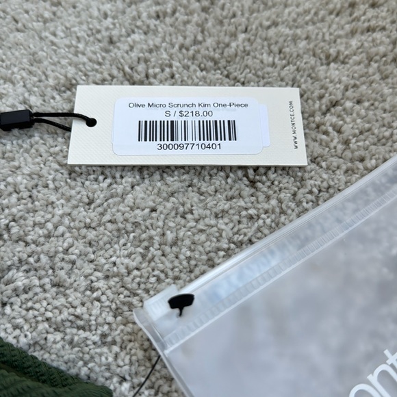 NWOT Montce Olive Micro Scrunch Kim One-Piece - Picture 2 of 6